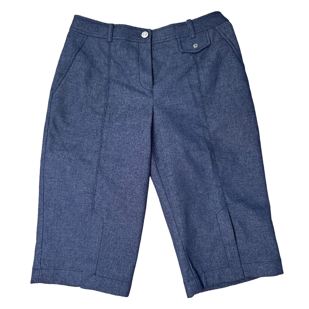 St. John Sport Designer Blue Classic Tailored Bermuda Shorts Size 6